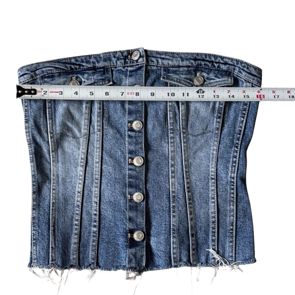 ZARA Corset Style Denim Top Size L - Picture 4 of 13